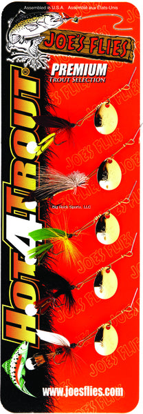 Joes Hot-4-Trout Spinner Fly, Assortment, 5/Pack