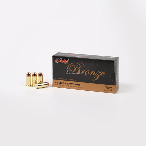 PMC 40E Bronze Pistol Ammo 40 S&W, FMJ-FP, 180 Gr, 985 fps, 50 Rnd, Boxed