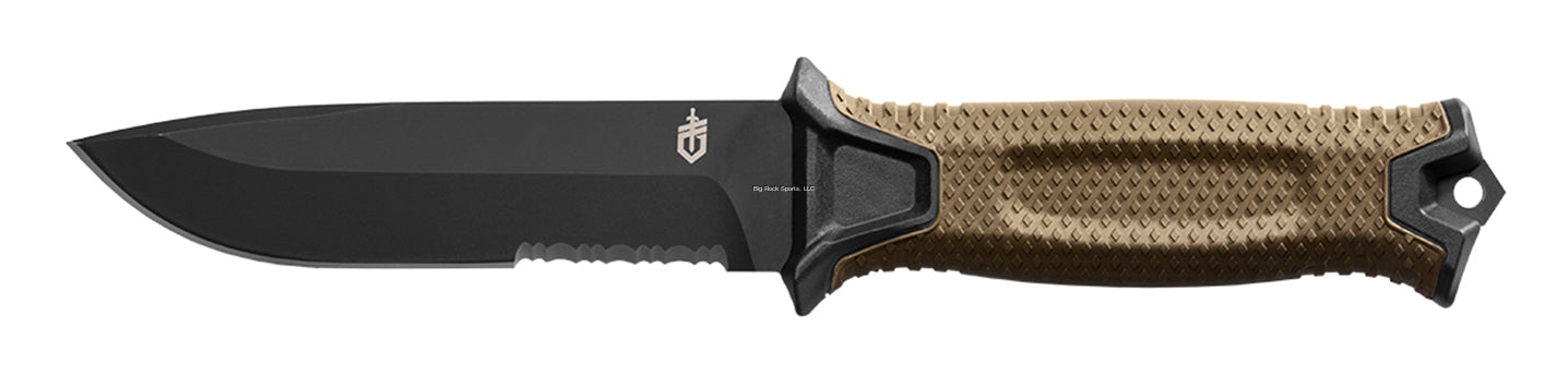 Gerber Strongarm Fixed Blade, Full Tang 420 HC blade, Multi mount sheath, Coyote rubberized handle,