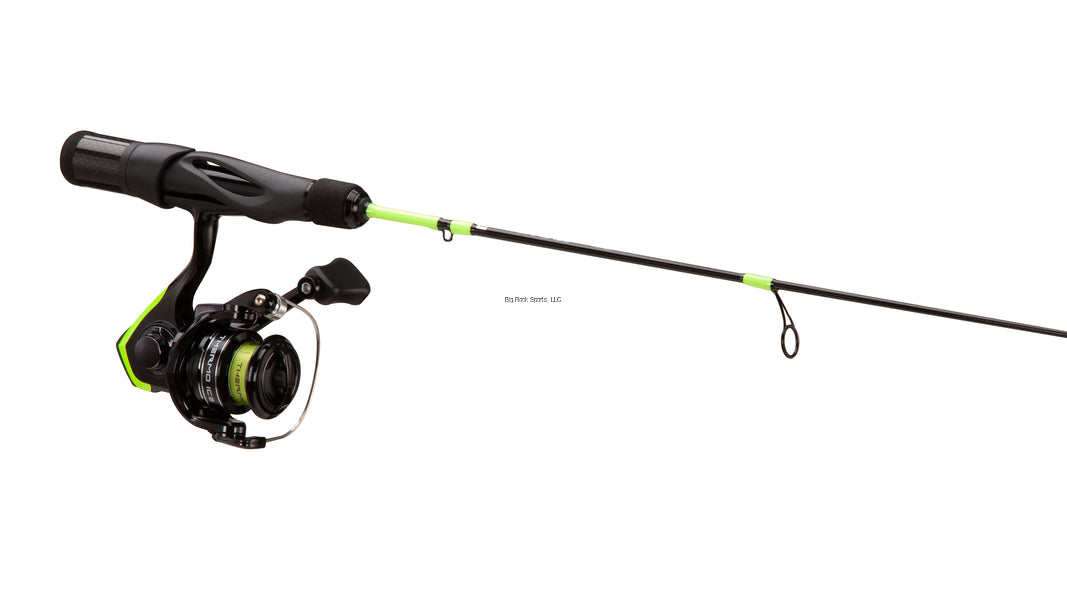 13 Fishing TIC5-24UL Thermo Ice Spinning Combo, Solid Fiberglass Blank, 24", UL, Hi-Vis Tip, 2BB, Instant Anti Reverse, 160YD/#4, 5.2:1