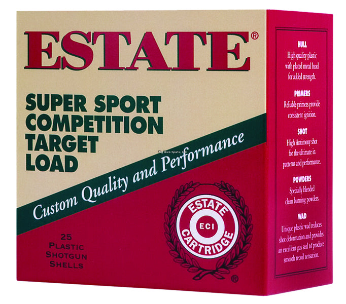 Estate 8 Shotshell Super Sport Target Load 12GA 2-3/4" 3DE 1-1/8 OZ 8