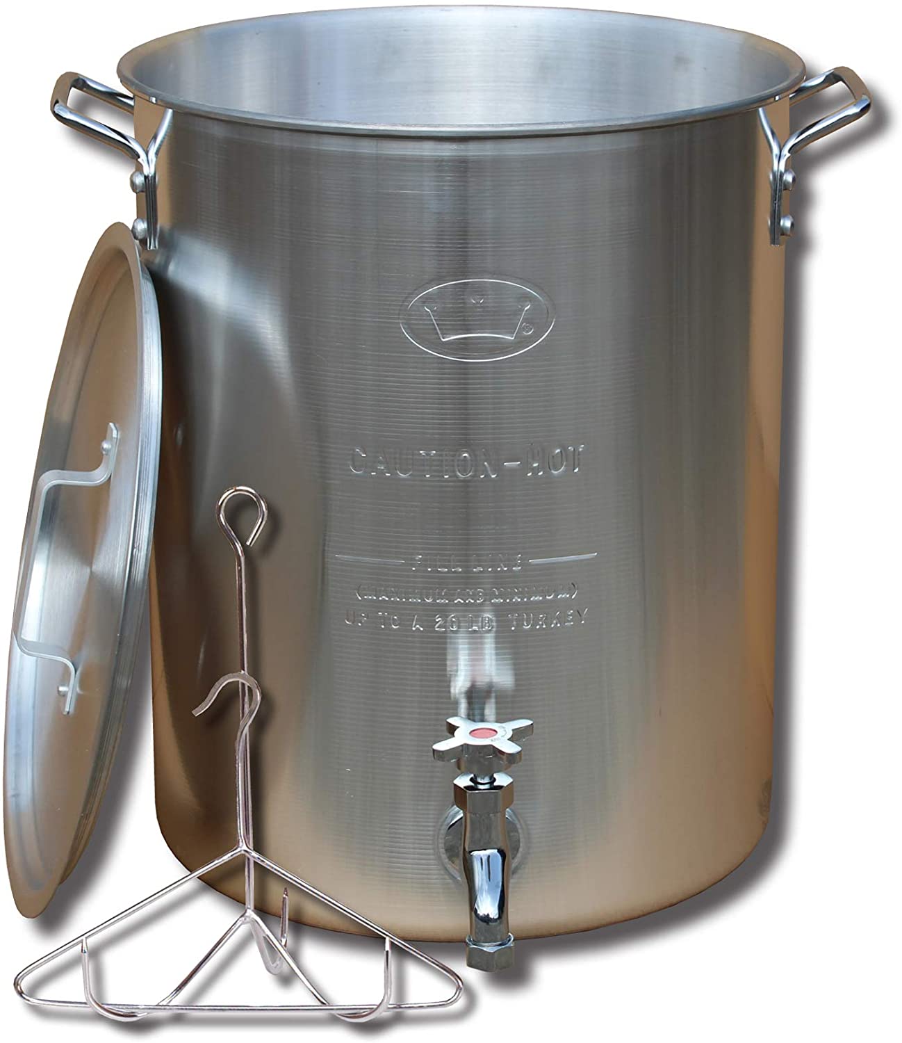 King Kooker 30PKSP 30 Qt. Aluminum Stock Pot with Spigot and Lid