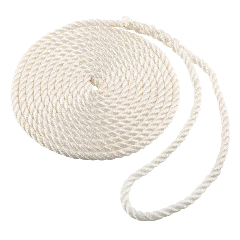 Shoreline Marine SL91012 Anchor line, Nylon 3-STR 3/8"X50' WHT