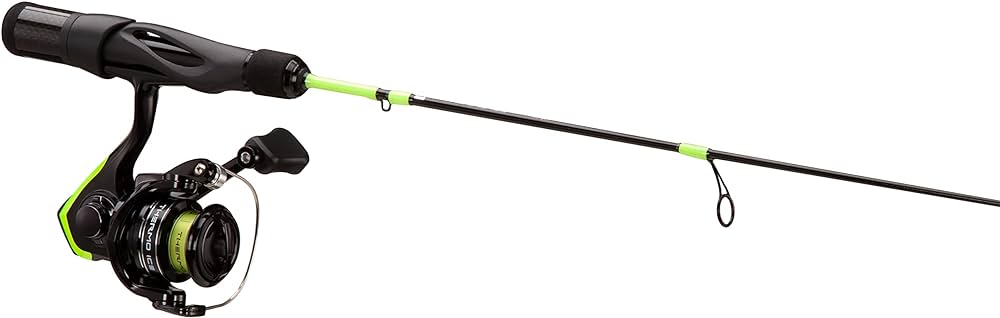 13 Fishing TIC5-28M Thermo Ice Spinning Combo, Solid Fiberglass Blank, 28", M,