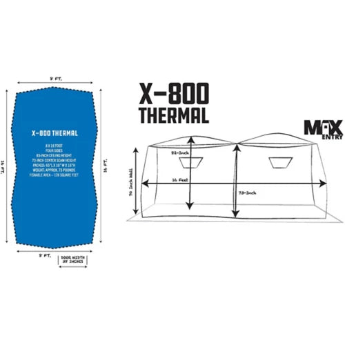 Clam X-800 Thermal Double Hub Ice Shelter
