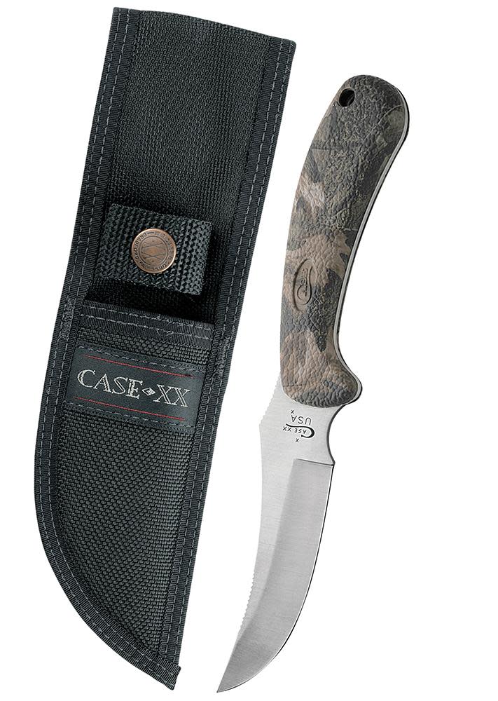 Case 18336 Lightweight Synthetic Camo Caliber Ridgeback Hunter, Fixed Knife, 4.13" Blade, Ballistic Nylon Sheath