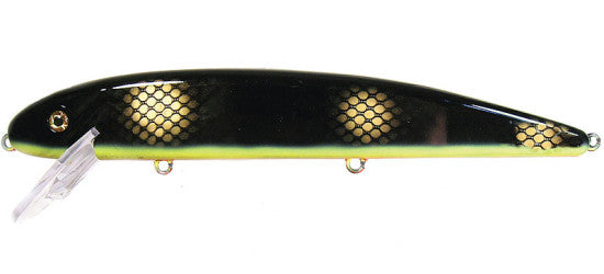 Musky Mania J8-04 Jake Big Minnow Lure, 8", 2.6 oz, Black Perch