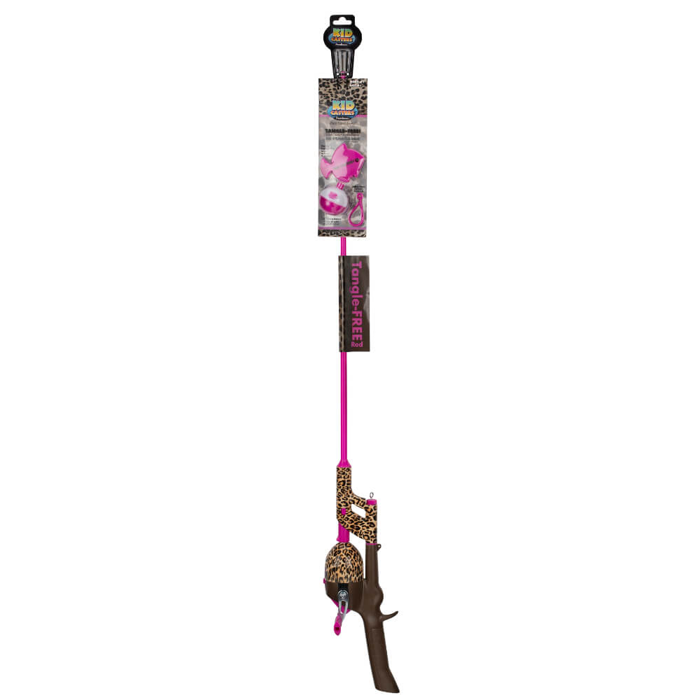 Kid Casters Leopard Print Tangle-Free Spincast COMBO
