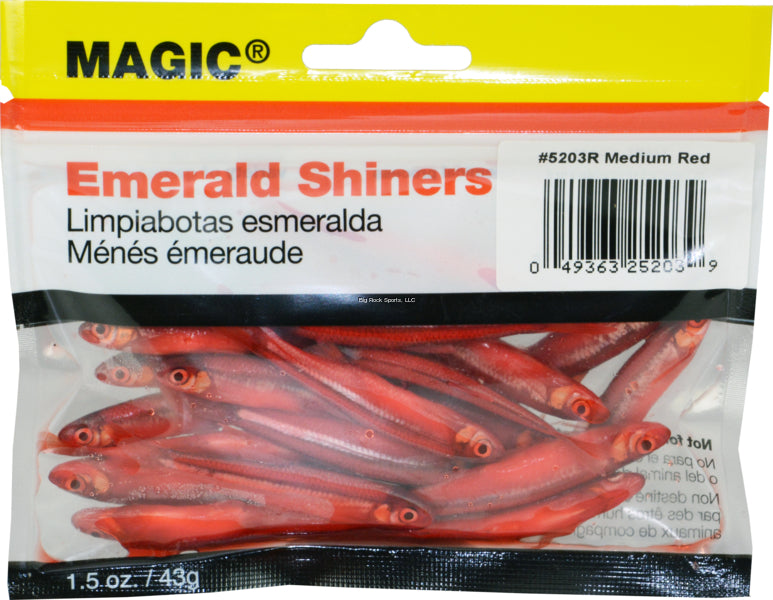 Magic 5204R Preserved Shiner Minnows, large, 1 1/2 oz Bag, Red