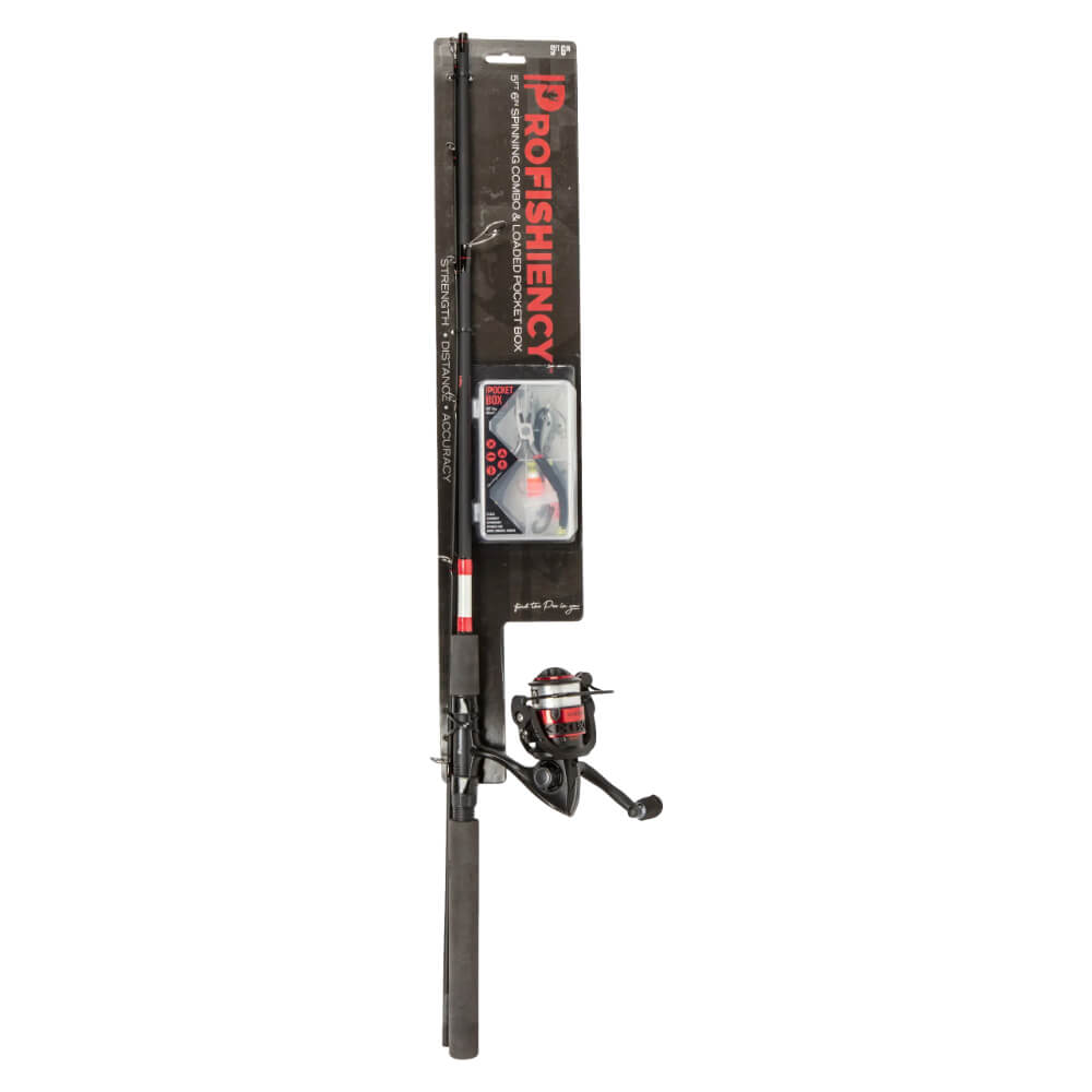 ProFISHiency 5′ 6″ Spinning Combo with Fully Loaded Pocket Tackle Box