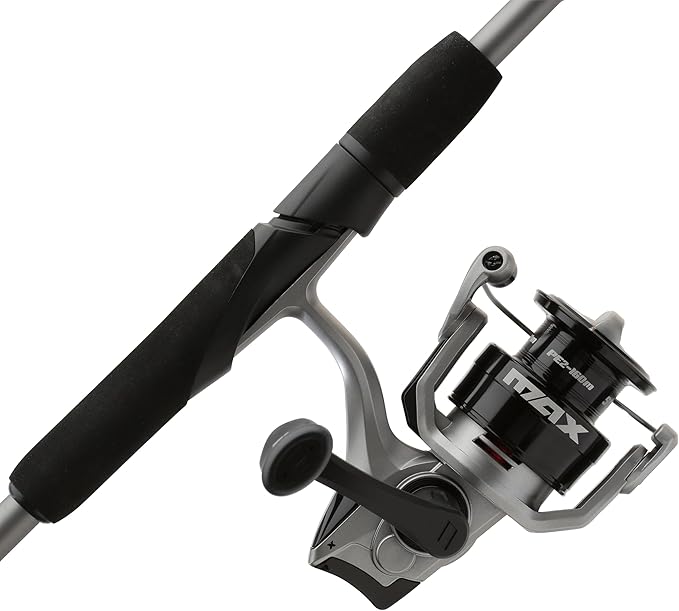 Abu Garcia Max X Silver Spinning Reel and Fishing Rod Combo