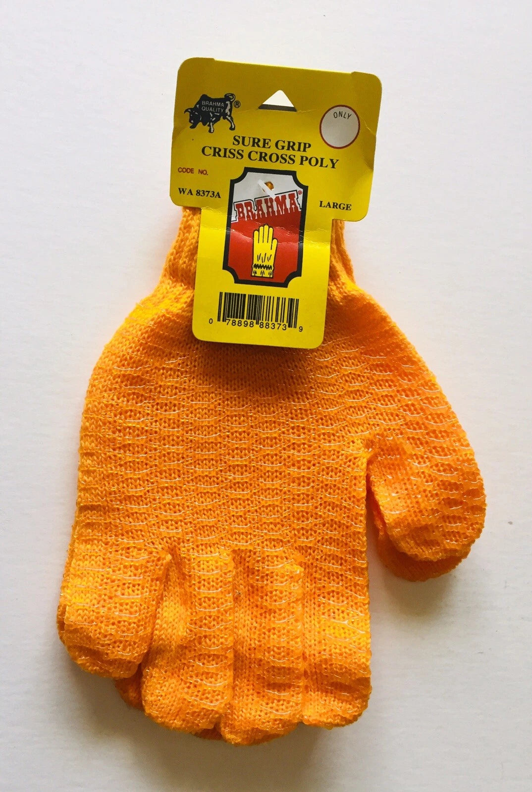 Brahma Quality Orange Large WA8373A SURE GRIP CRISSCROSS POLY GLOVES