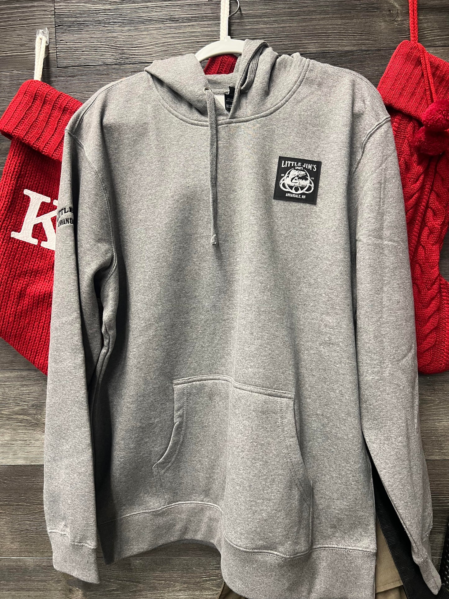 LITTLE JIMS GRAY SWEATSHIRT WITH PATCH AND ARM LOGO
