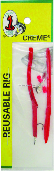 Creme Midget Crawler Worm, 3 1/2", 1 Rig and Spare