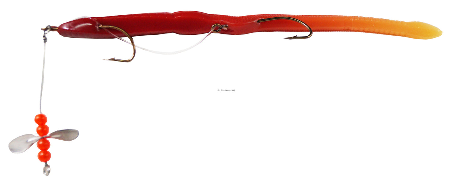 Creme Midget Crawler Worm, 3 1/2", 1 Rig and Spare