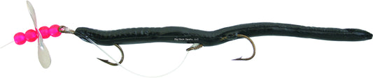 Creme Midget Crawler Worm, 3 1/2", 1 Rig and Spare