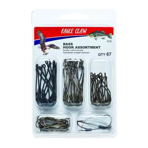 Eagle Claw 618H Bass Hook Assortment 67Pk