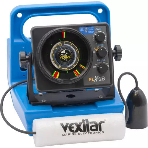 Vexilar FLX-18 Genz Pack Ice Fishing Flasher with 12 Degree Ice-Ducer and and SLA Battery
