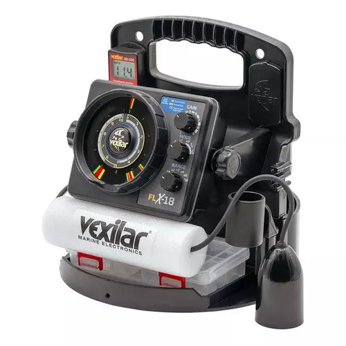 Vexilar FLX 18 ProPack II DD-100 Ice Fishing Flasher with 12 Degree Ice-Ducer and SLA Battery