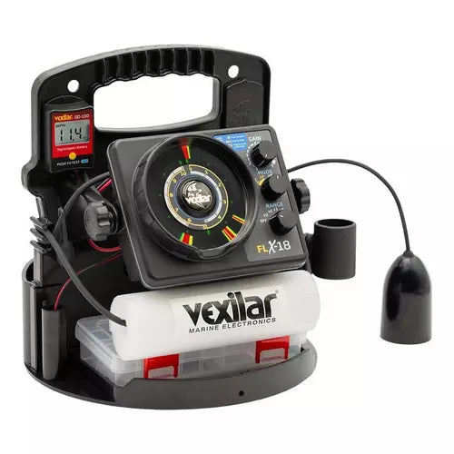 Vexilar FLX 18 ProPack II DD-100 Ice Fishing Flasher with 12 Degree Ice-Ducer and SLA Battery