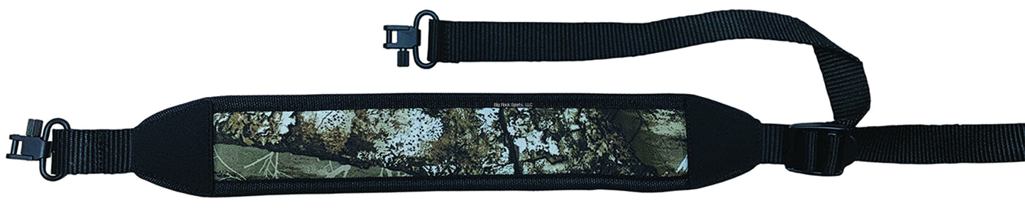 AA&E Leathercraft 8528182 385 Realtree Edge Nylon on Neoprene Gunsling with Black Tabs, Edge Binding, Nylon Webbing, and Swivels