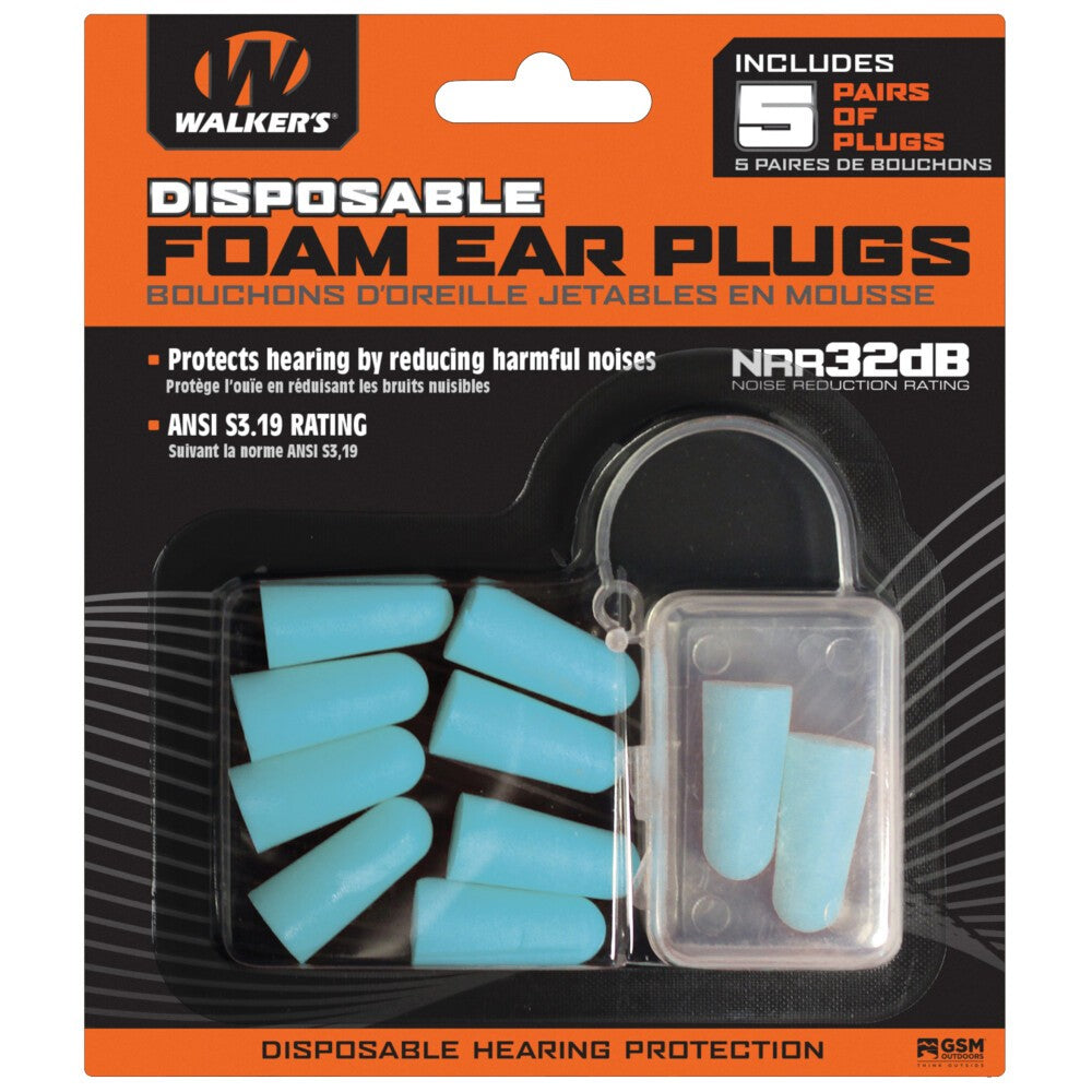 Walker's Foam Blister Ear Plug (10 - Pack)