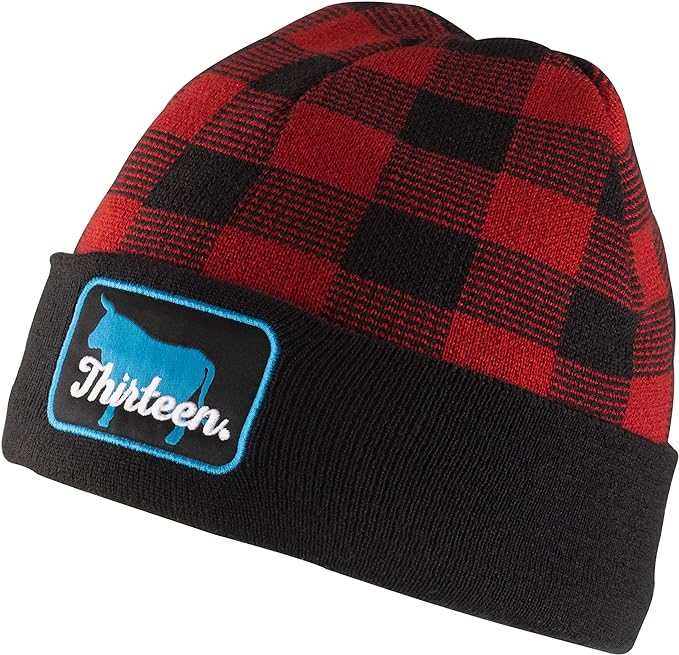 13 Fishing Men's One Size Folk Legend Cold Weather Beanie Hat Buffalo Plaid