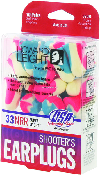 Howard Leight R-01891 Super Leight USA Pk Red/Wht/Blu 10 Pr Foam Plugs W/Case Uncorded