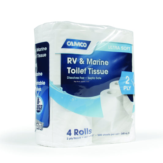 Camco 40274 TST 2 Ply Toilet Tissue 4 Rolls, 500 sheets