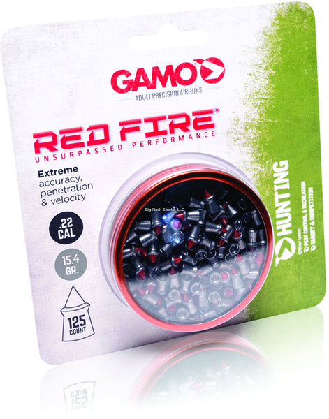 Gamo  Red Fire Airgun Pellets, .22 cal, 15.4 gr, Polymer Tip, Tin Of 125 ea
