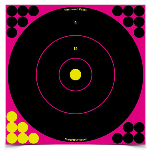 Birchwood Casey BC-34027 Shoot-N-C Pink 12" Bullseye Target 5/Pk