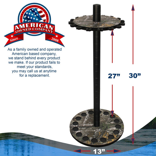 Rush Creek Realtree 16 Round Rod Storage Rack with Steel Post