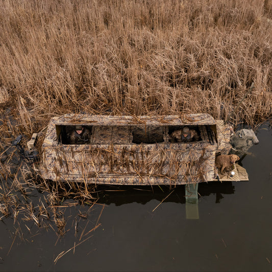 Beavertail boat blind flip lids