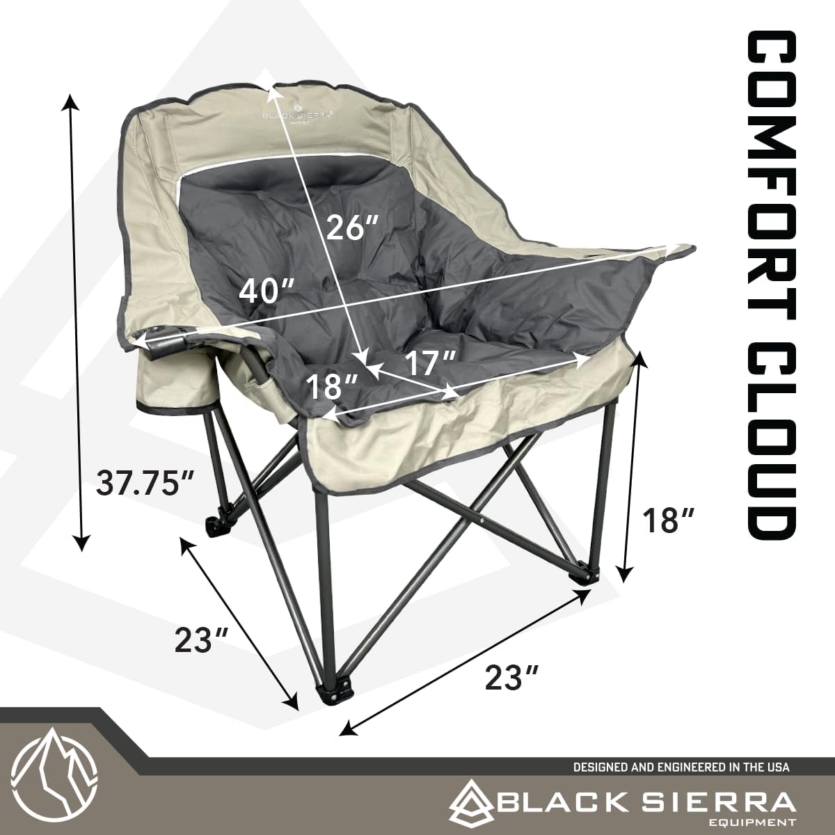Black Sierra Equipment Comfort Cloud XL Folding Camp Chair