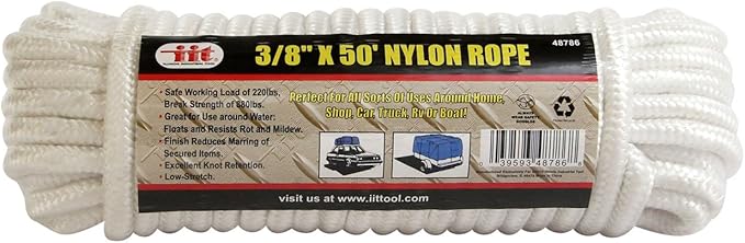 50' 3/8" Nylon Rope White