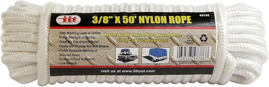 50' 3/8" Nylon Rope White