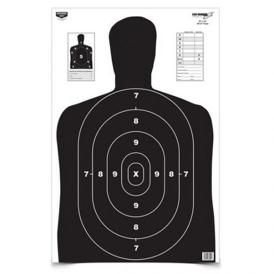 Birchwood Casey EZE-Scorer 23" x 35" Silhouette BC27 Practice Target, Black/White, 5/pack