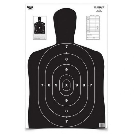 Birchwood Casey EZE-Scorer 23" x 35" Silhouette BC27 Practice Target, Black/White, 5/pack