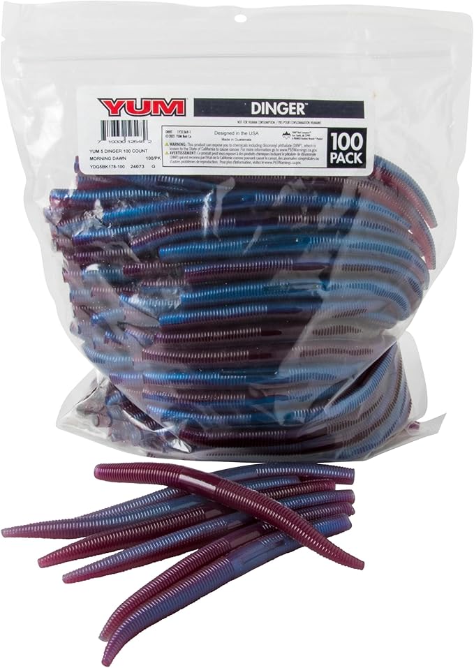 YUM DINGER 5 " WORM  100 PACK