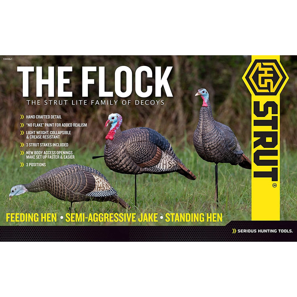 Hunters Specialties HS STRUT Lite Flock Decoy, 3-Pack