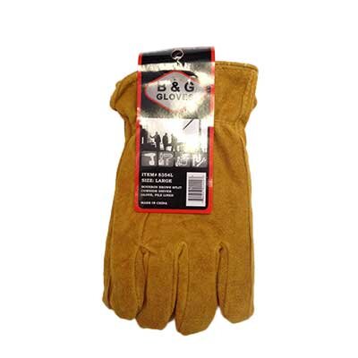 B&G Full Cowhide Leather w/Heavy Pile-Lining GLOVE
