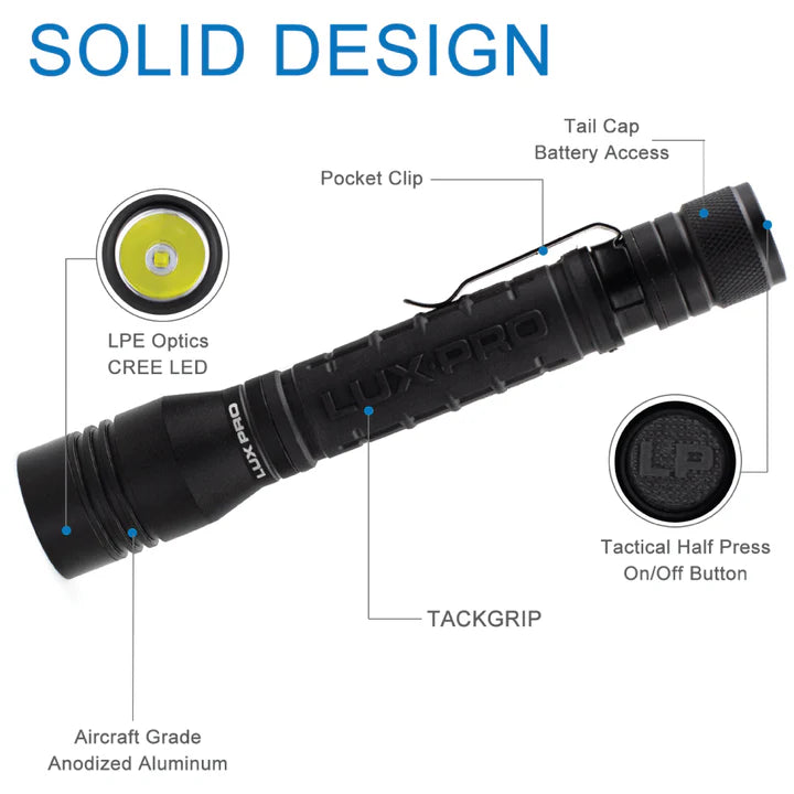 LUXPRO 300 Lumen High-Output Everyday Pocket Light V3