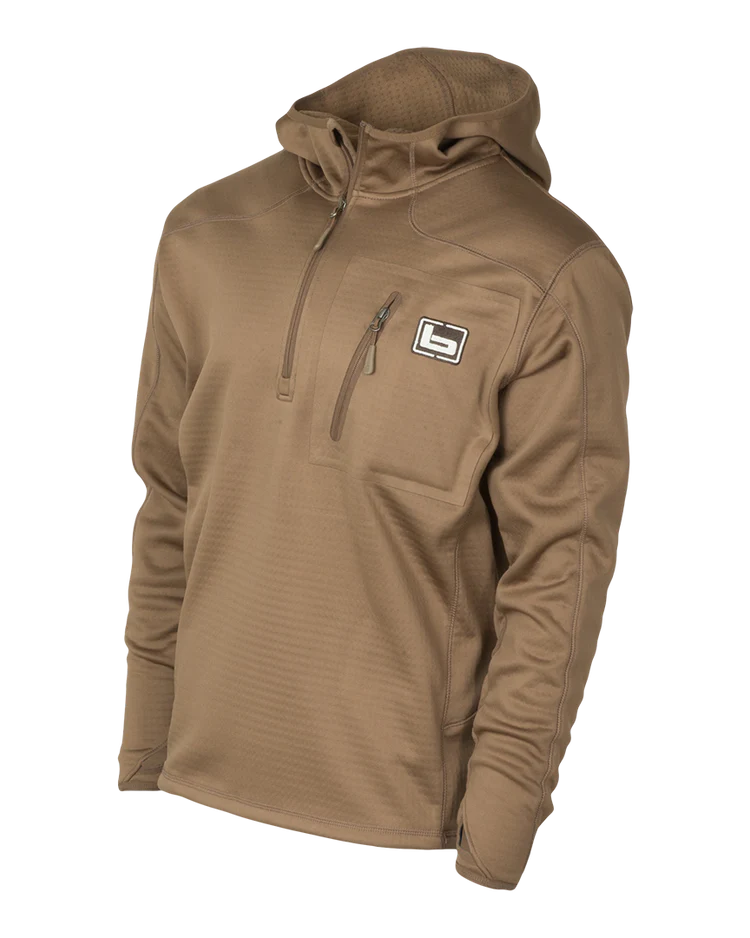 Banded Hooded Mid Layer Fleece Pullover
