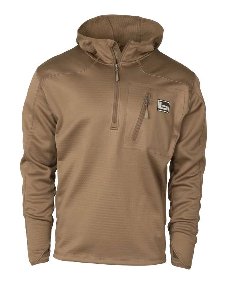 Banded Hooded Mid Layer Fleece Pullover