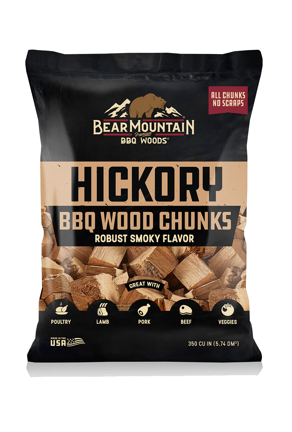Bear Mountain Premium Hickory BBQ Smoker Chunks