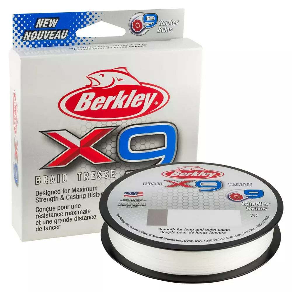 Berkley x9 Braid fishing line 164 yds crystal