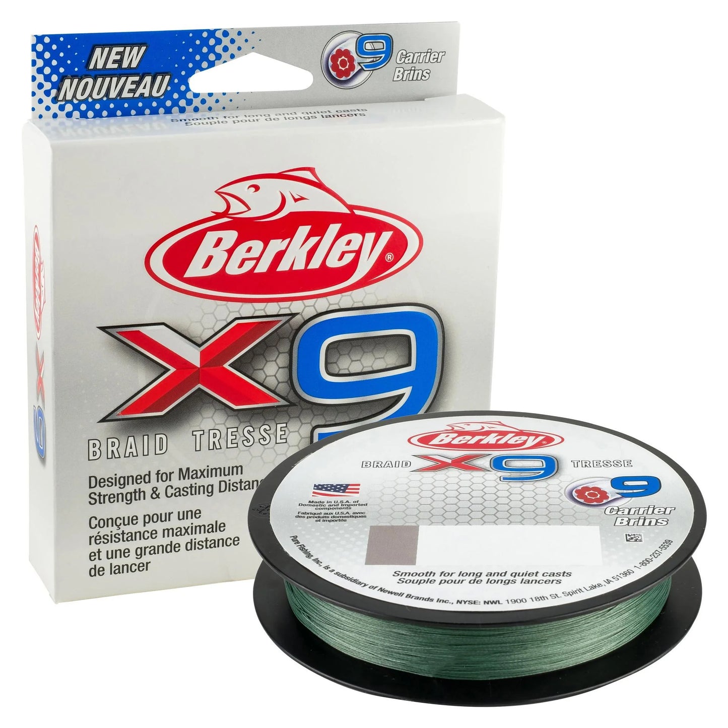 Berkley x9 Braid fishing line 164 yds crystal