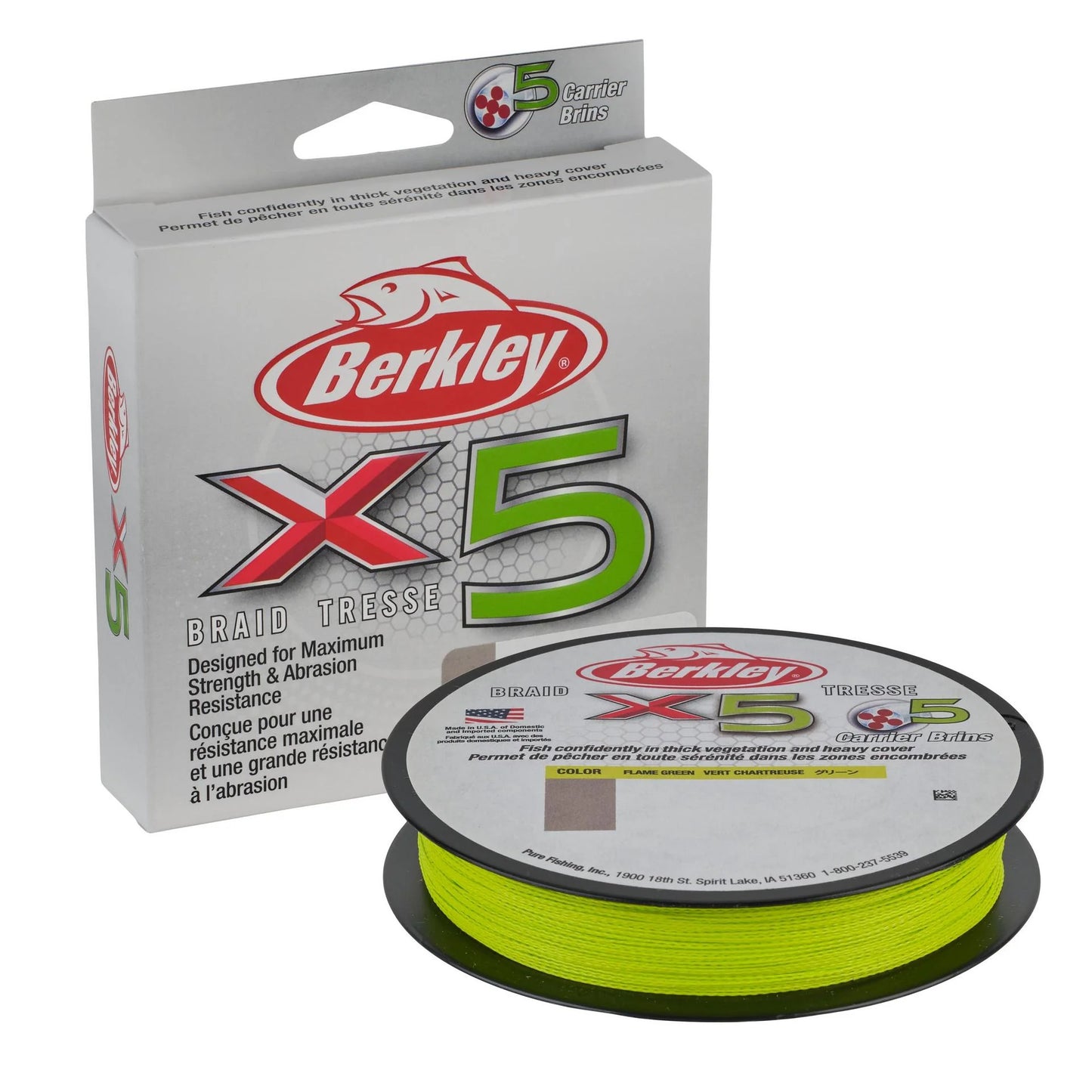 Berkley x5 Braid 164yds low vis green