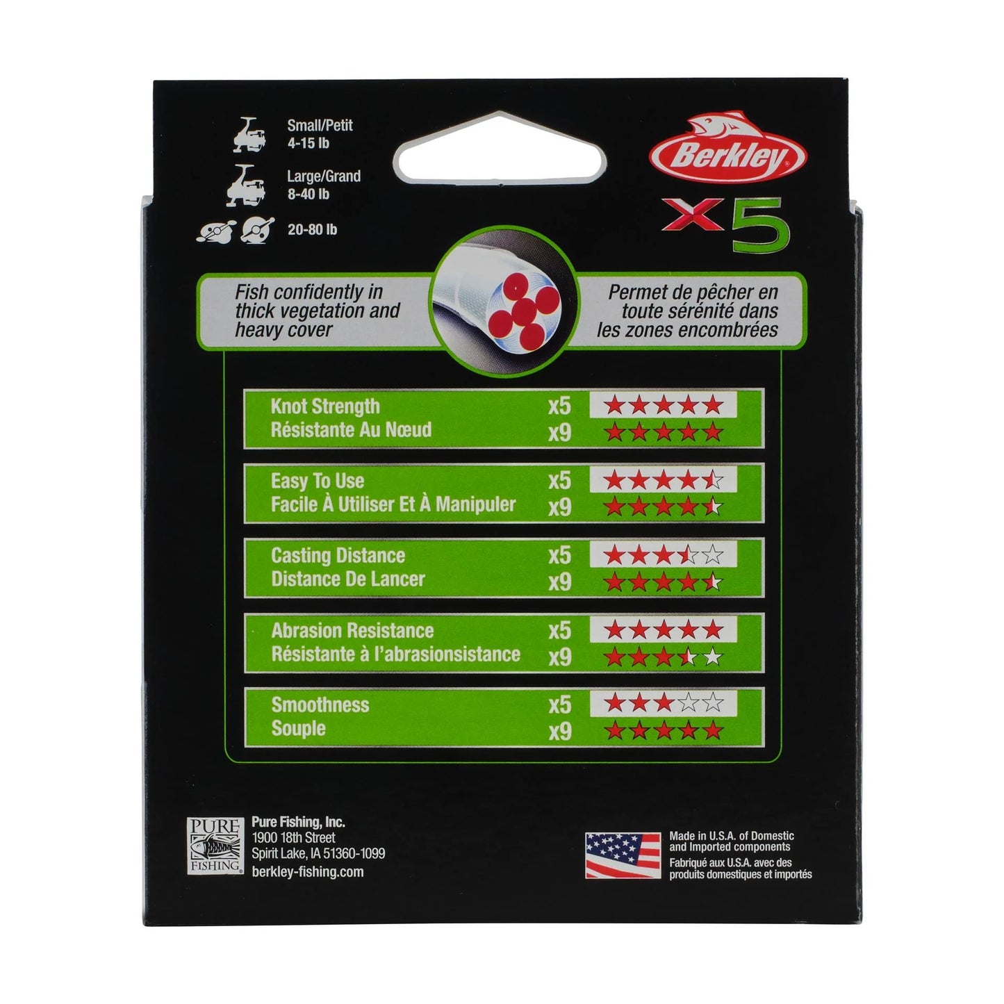 Berkley x5 Braid 164yds low vis green