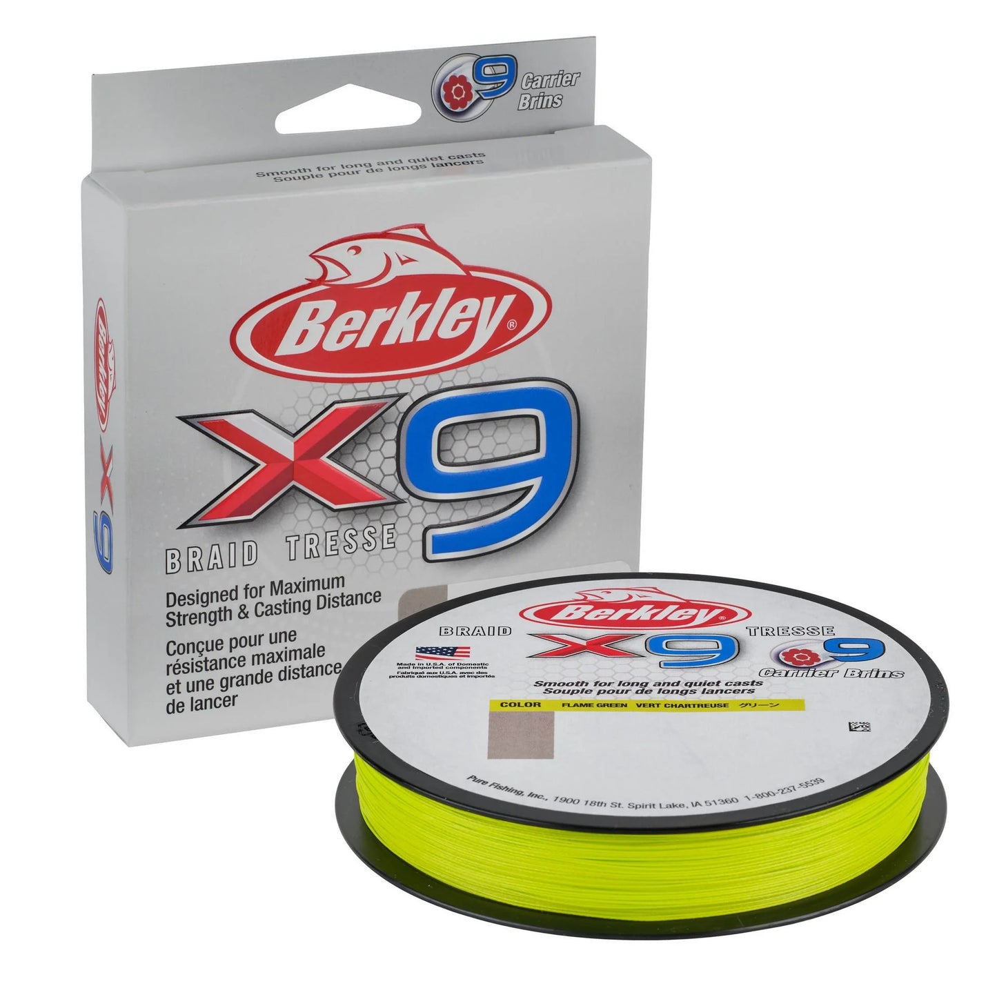 Berkley x9 Braid fishing line 164 yds crystal